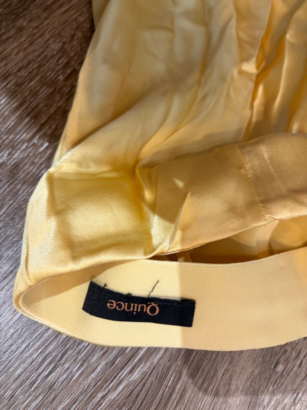 Quince Pale Yellow Satin A-Line Skirt - Picture 2 of 2